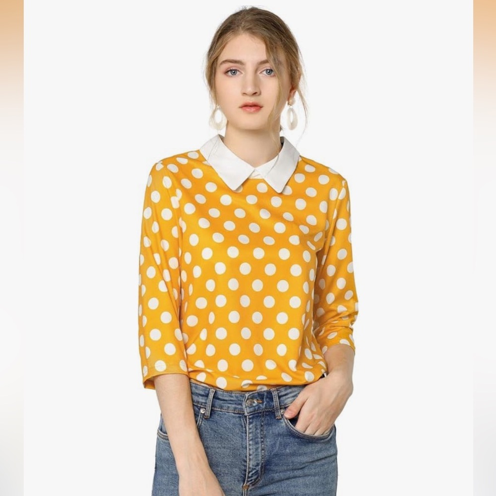 Peter Pan collar 3/4 length top